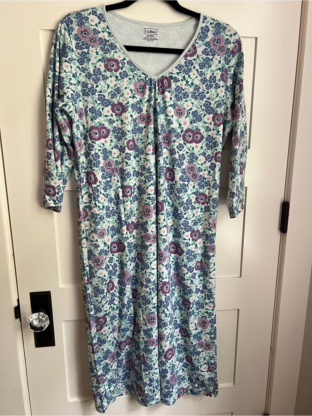 L.L. Bean Nightgown Pima Cotton Floral Medium EUC